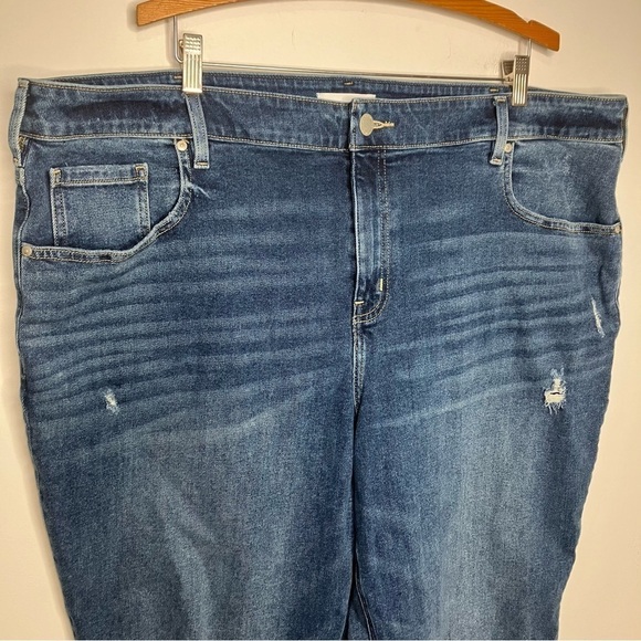 Lane Bryant distressed high rise girlfriend straight jeans signature fit size 24 - Picture 4 of 9